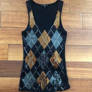 Express fancy sequined tank top